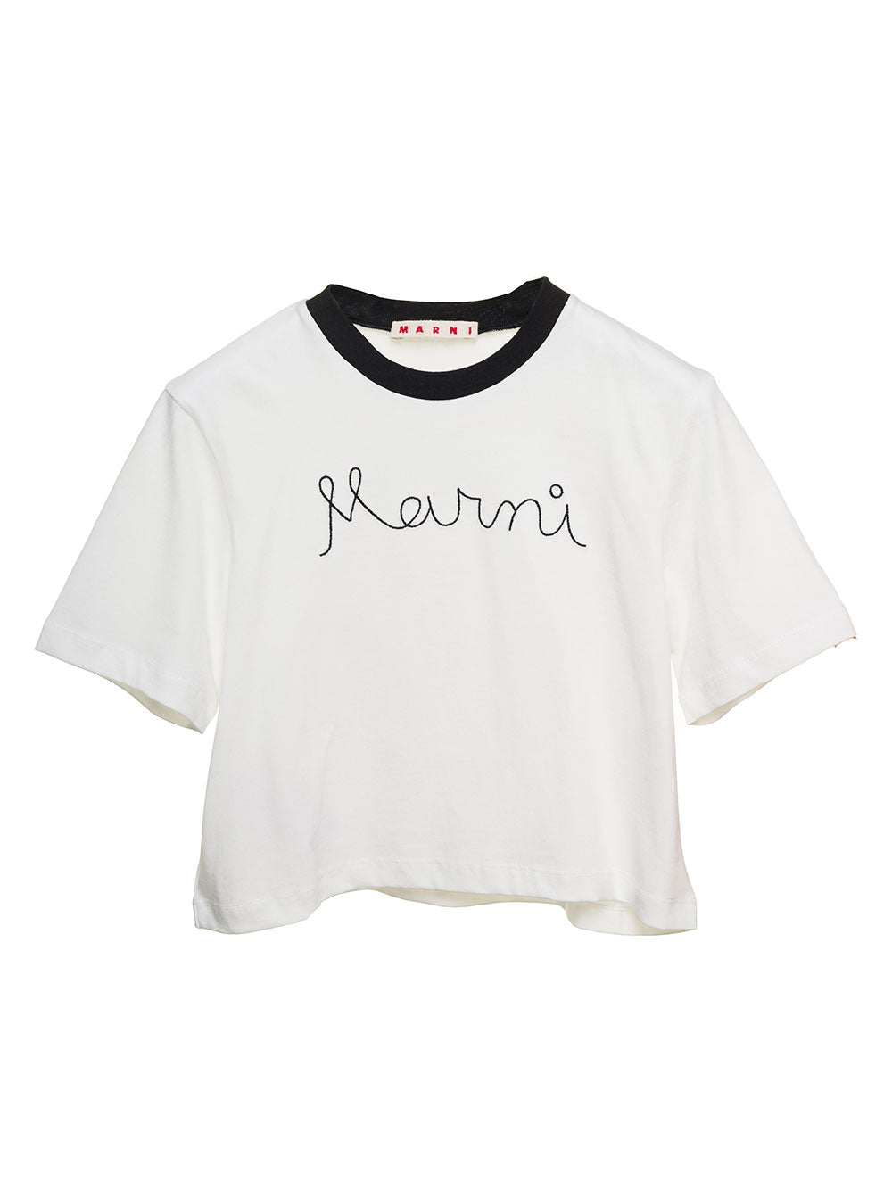 White T-Shirt With Front Logo Print Cotton Girl Tshirts And Polo Shirts