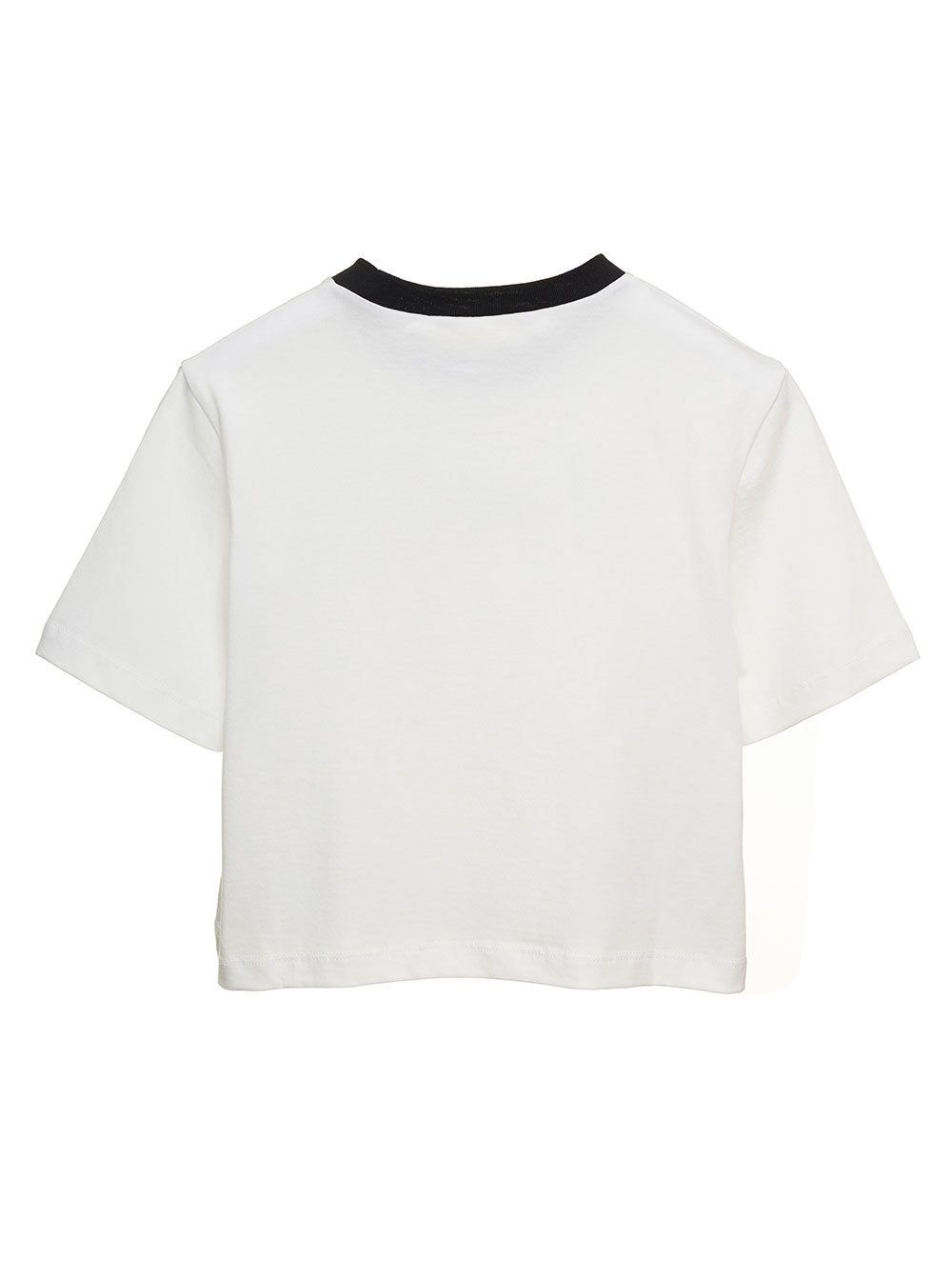 White T-Shirt With Front Logo Print Cotton Girl Tshirts And Polo Shirts