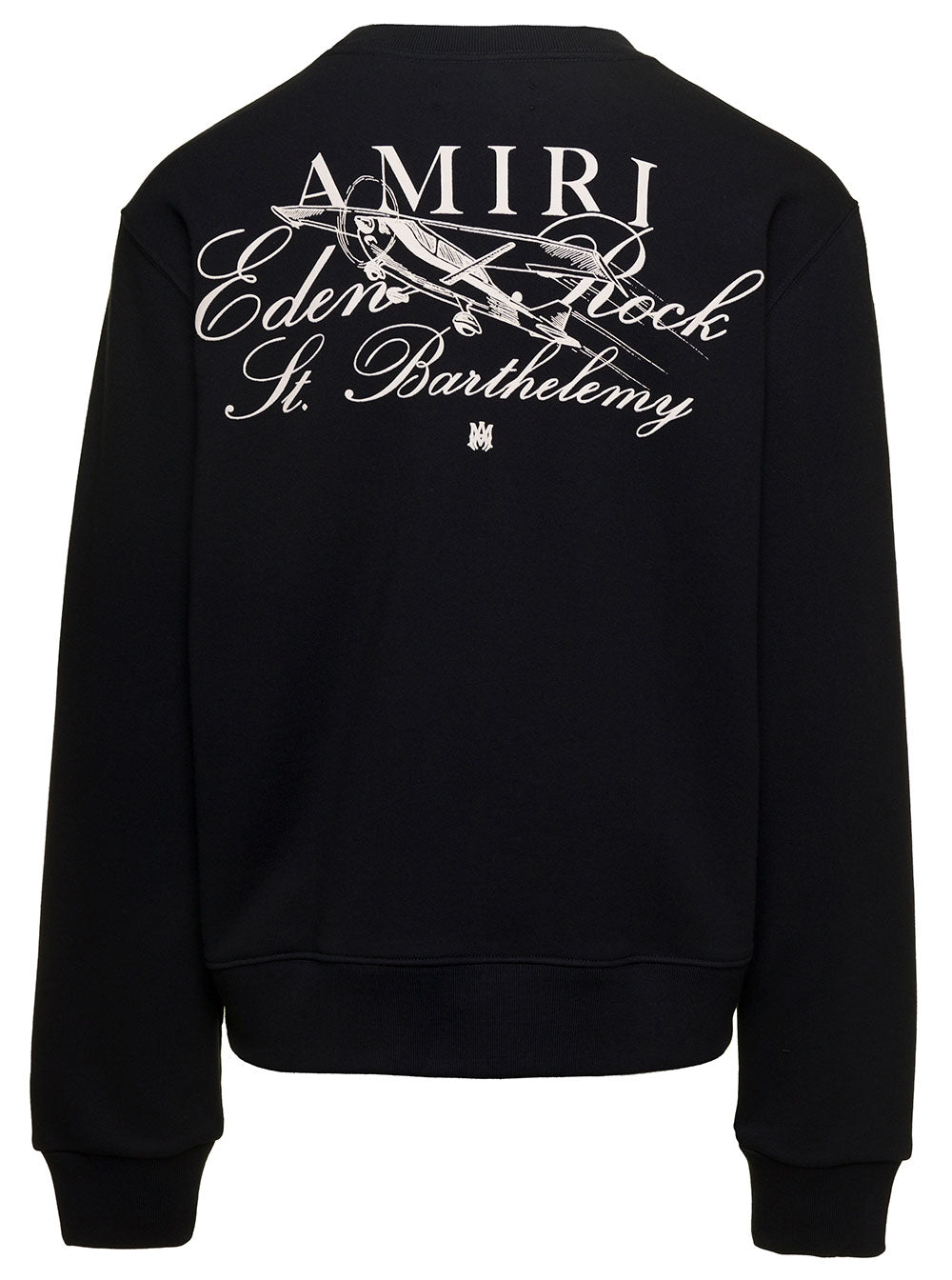 Black Crewneck Sweatshirt With Amiri X Eden Rock Print Cotton Man Sweatshirts