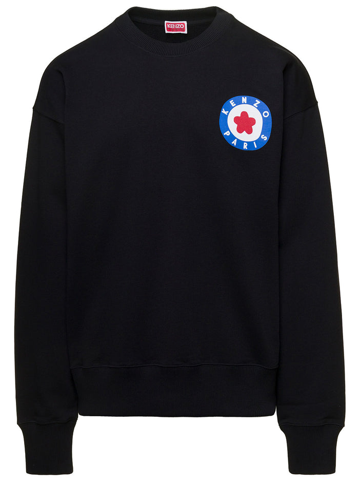 Black Crewneck Sweatshirt With Kenzo Target Cotton Man Jersey