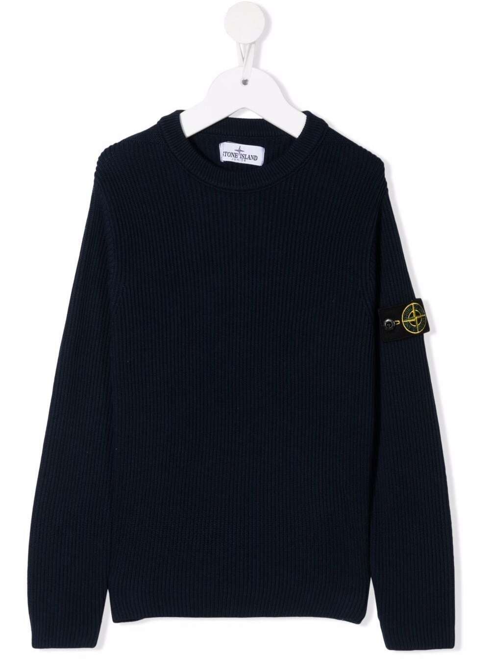 Blue Cotton Sweater With Logo Blu Jersey
