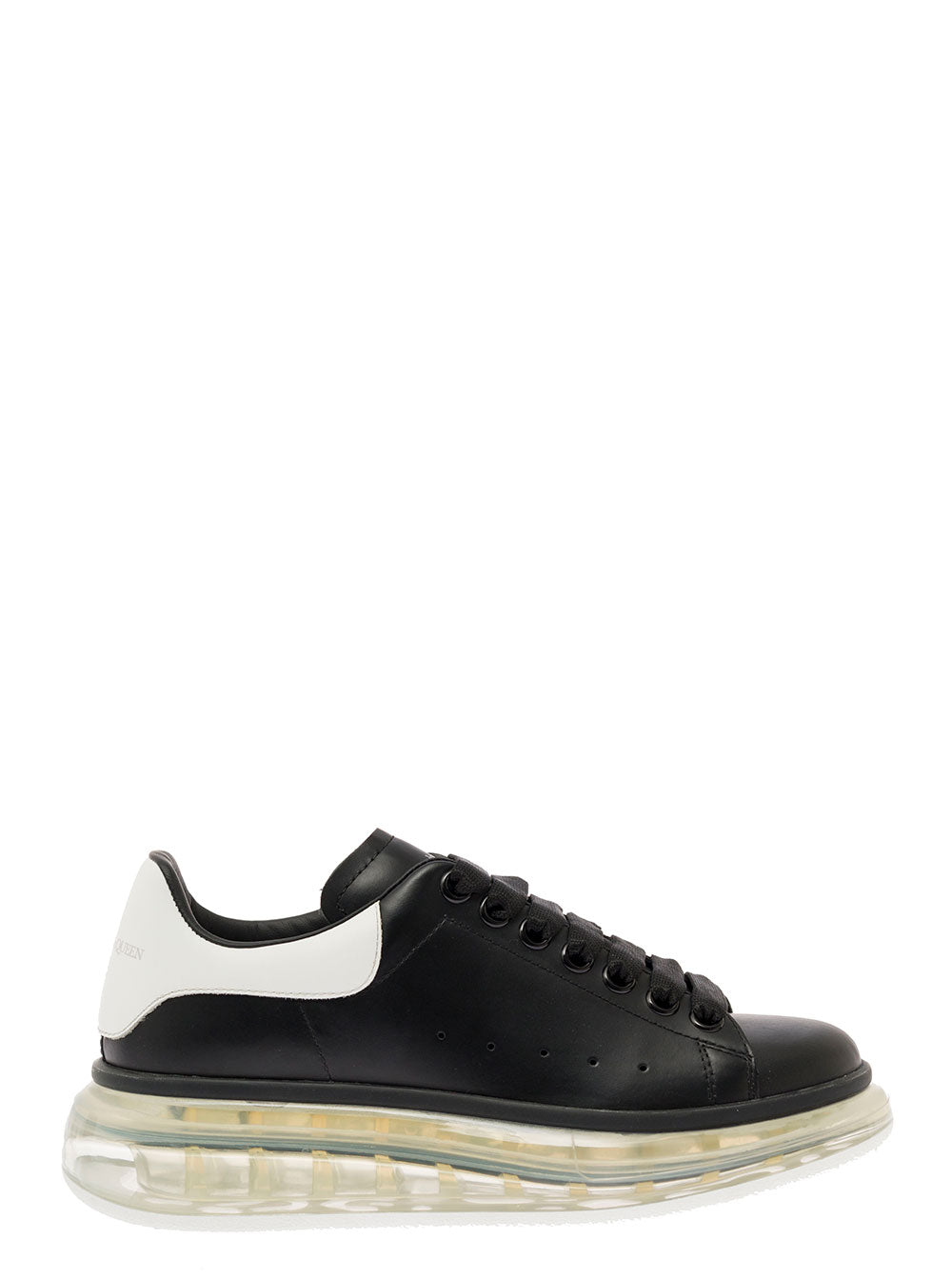 Black And White Sneakers With Oversize Sole Leather Woman Alexander Mcqueen Calf