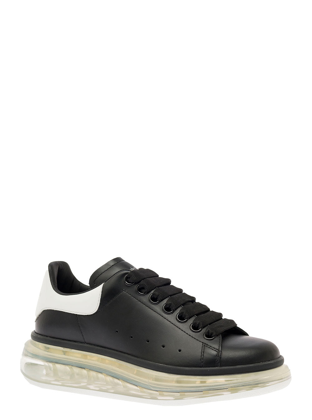 Black And White Sneakers With Oversize Sole Leather Woman Alexander Mcqueen Calf