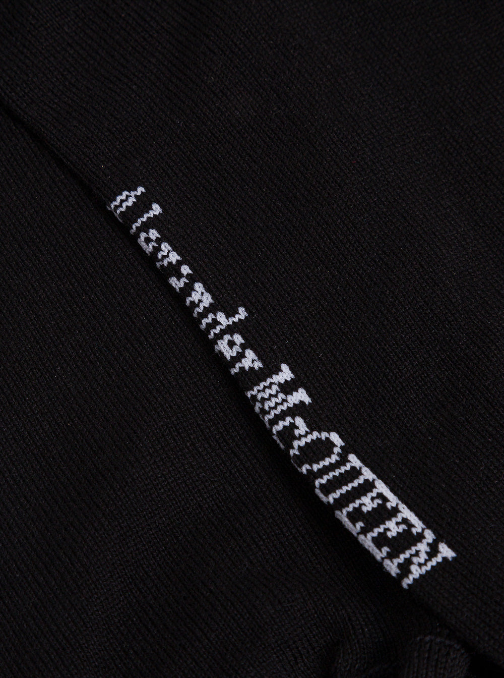 Black Cotton Socks With Logo Alexander Mcqueen Woman Polyammide Elastan Underwear