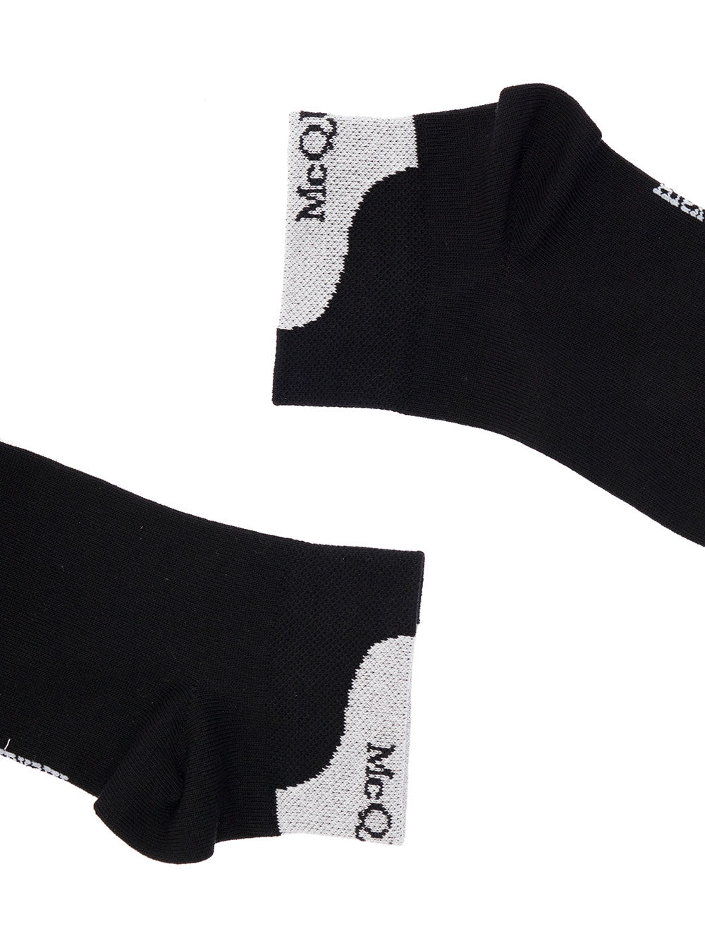 Black Cotton Socks With Logo Alexander Mcqueen Woman Polyammide Elastan Underwear