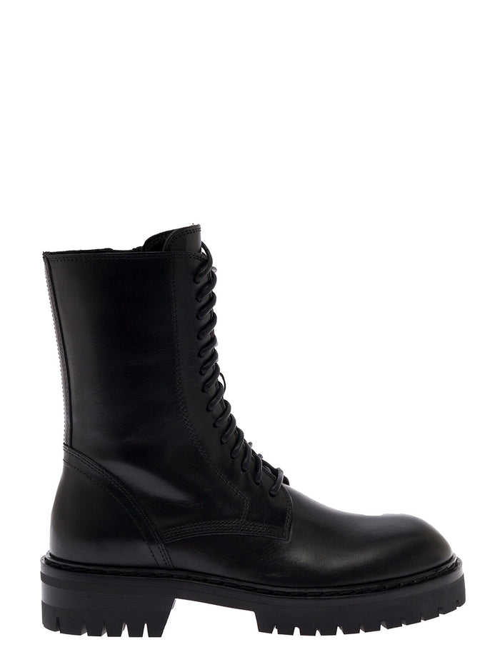Ann Demeulemeester Womans Alec Black Leather Boots Cow Ankle