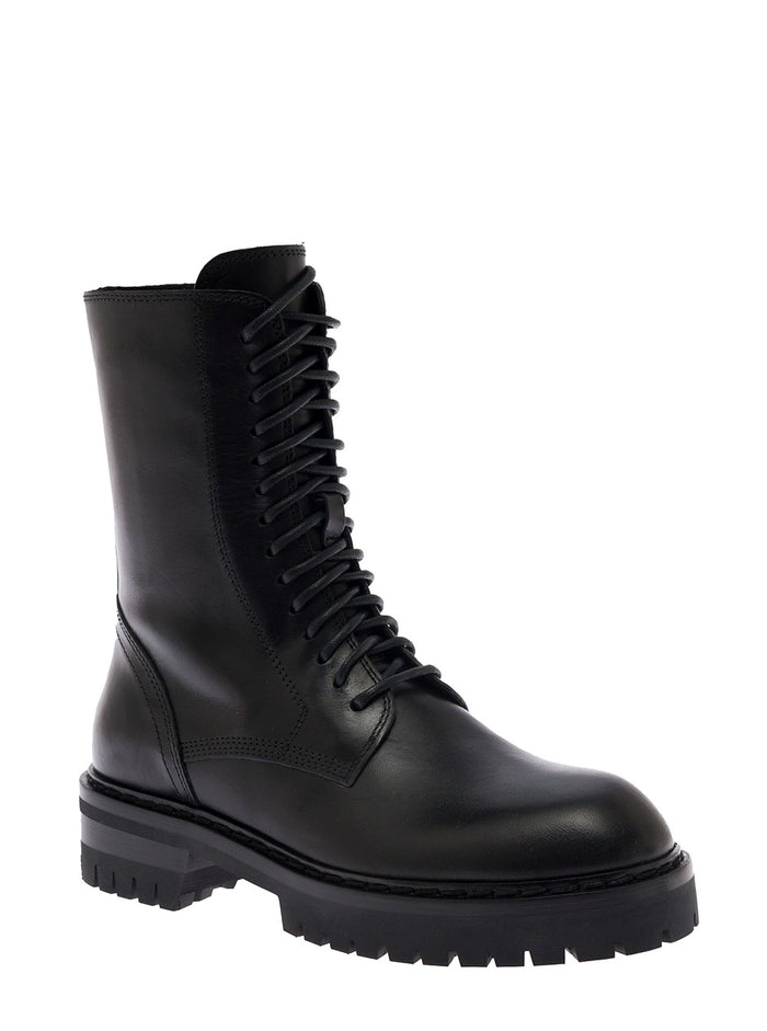 Ann Demeulemeester Womans Alec Black Leather Boots Cow Ankle