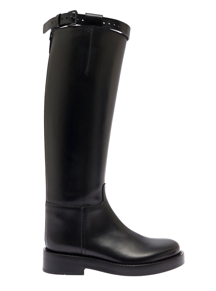 Ann Demeulemneester Womans Stan Black Leather Boots Cow