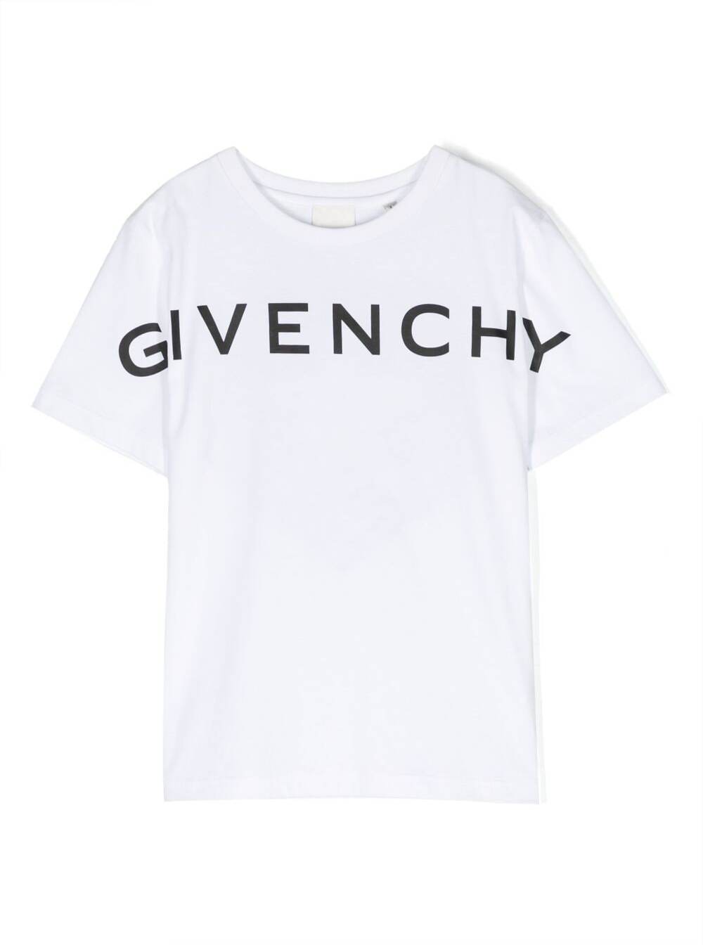 White T-Shirt With Contrasting Maxi Logo And 4g Motif Cotton Boy Tshirts Polo Shirts