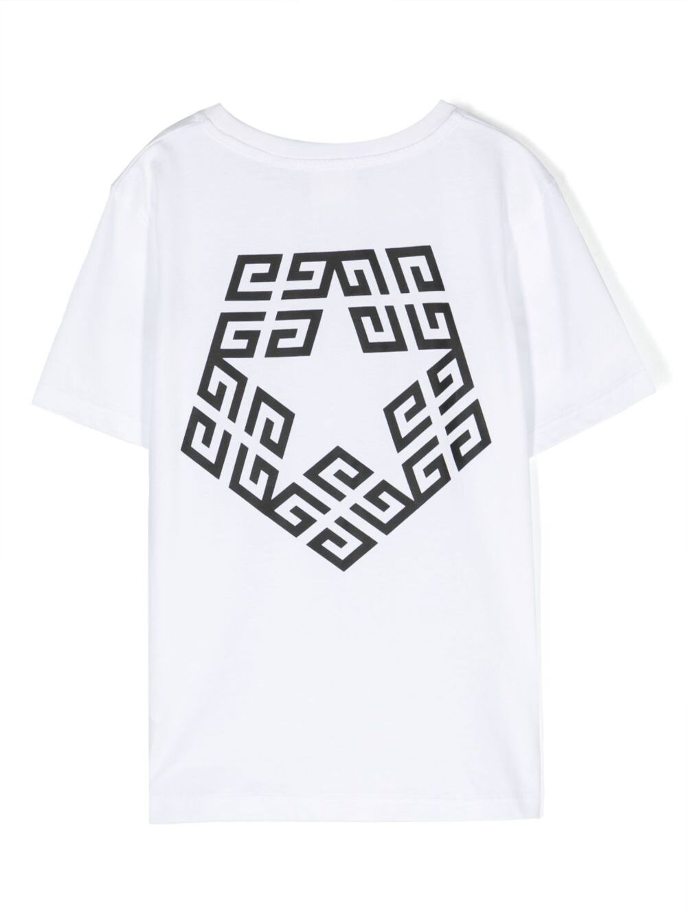 White T-Shirt With Contrasting Maxi Logo And 4g Motif Cotton Boy Tshirts Polo Shirts