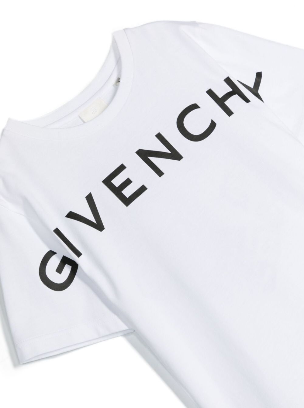 White T-Shirt With Contrasting Maxi Logo And 4g Motif Cotton Boy Tshirts Polo Shirts
