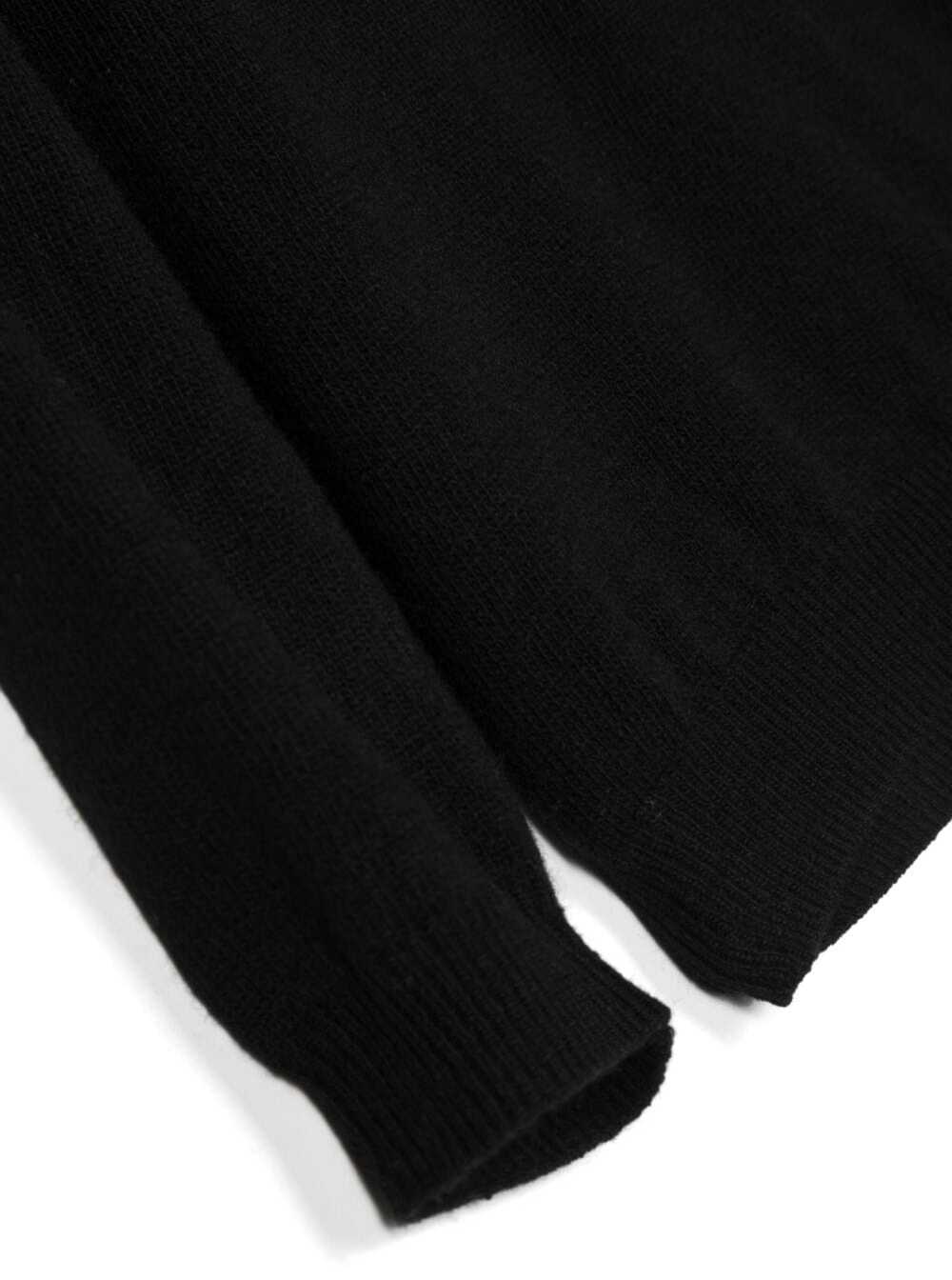 Black Turtle-Necked Jumper With Long Sleeves Virgin Wool Boy Jersey