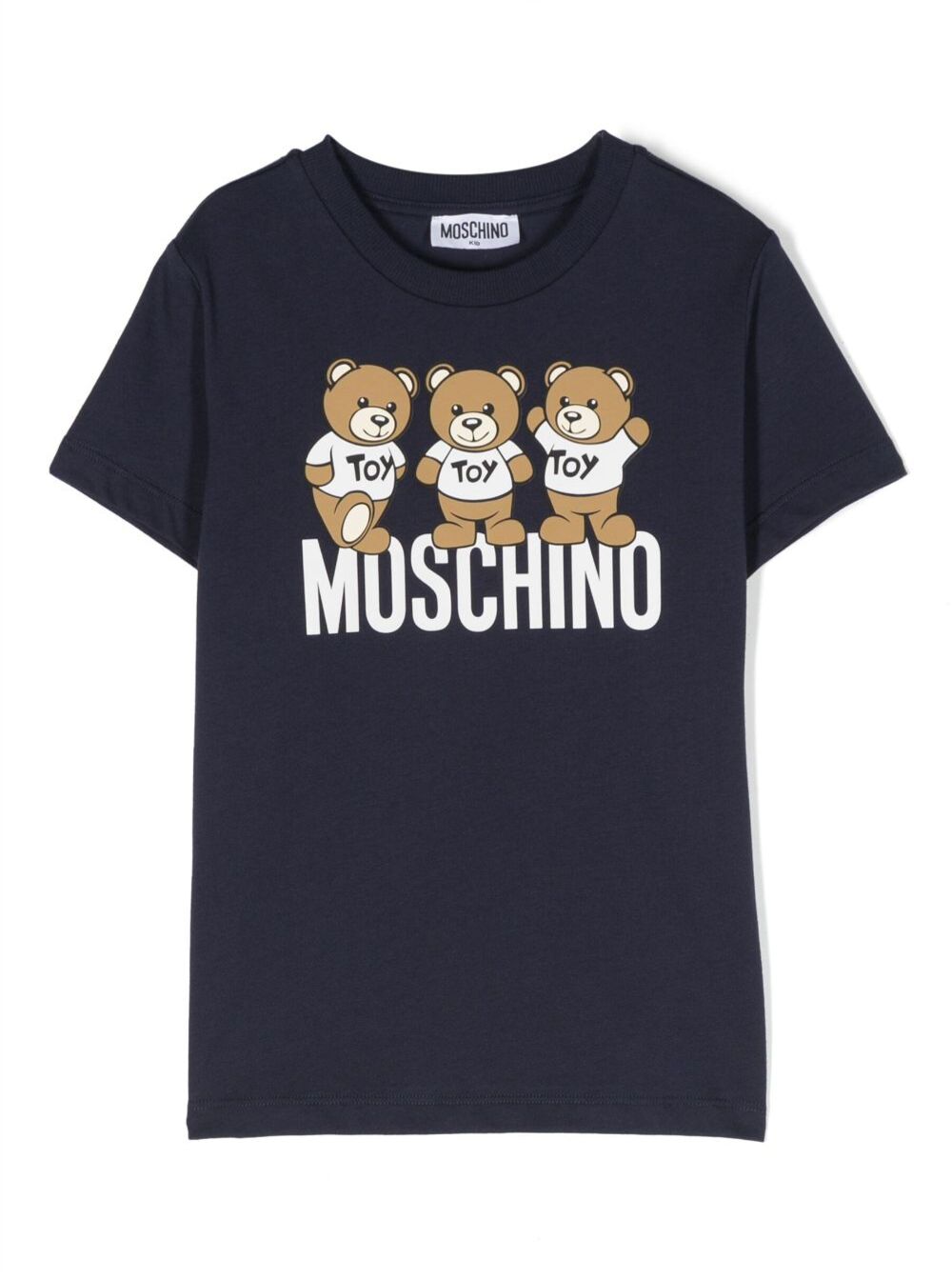 Black Short-Sleeved T-Shirt With Maxi Logo Cotton Boy Blu Tshirts And Polo Shirts