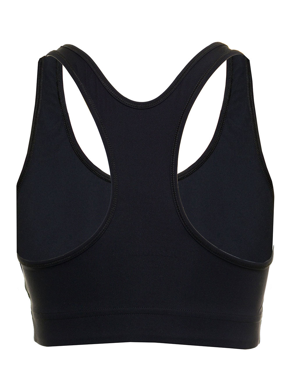 Jil Sander Womans Blackstretch Fabric Top With Logo Black Polyamide Elastane Tops