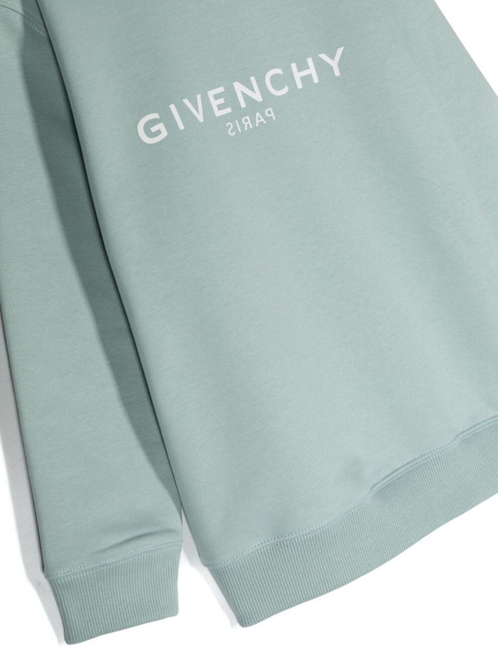 Black Long-Sleeved Aweatshirt With Contrasting Logo Cotton Blend Boy Sweatshirts