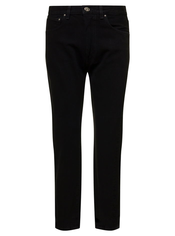 Twisted Seam Black Crop Straight Leg Denim Jeans Woman Toteme Organic Cotton