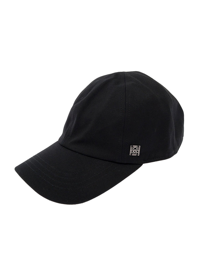 Baseball Cap With Logo Plaque Black Cotton Woman Organic Hats And Gloves