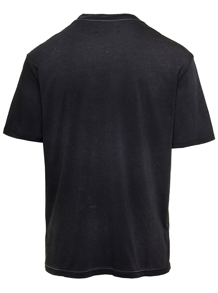 Black Vintage T-Shirt With Logo And Tiger Print Cotton Man Tshirts Polo Shirts