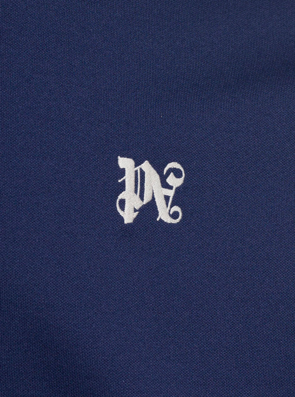 Blue Track Sweatshirt With Contrasting Lettering Logo Nylon Man Blu Polyester Sweatshirts
