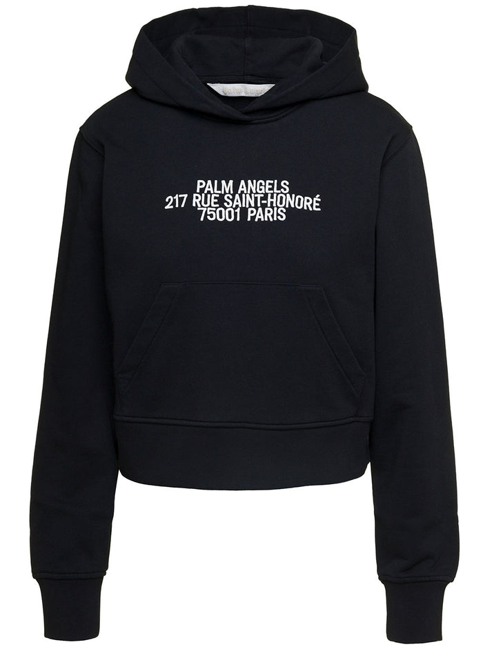 Palm Angels 75001 Fit Hoody Black Cotton Sweatshirts