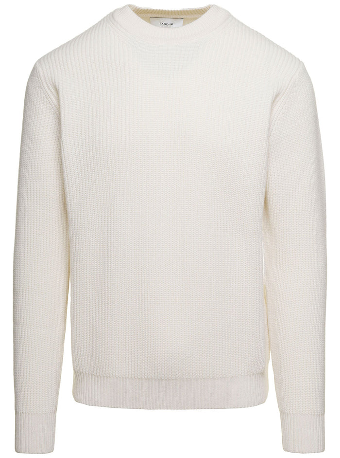 Maglia Girocollo White Wool Cashmere Jersey