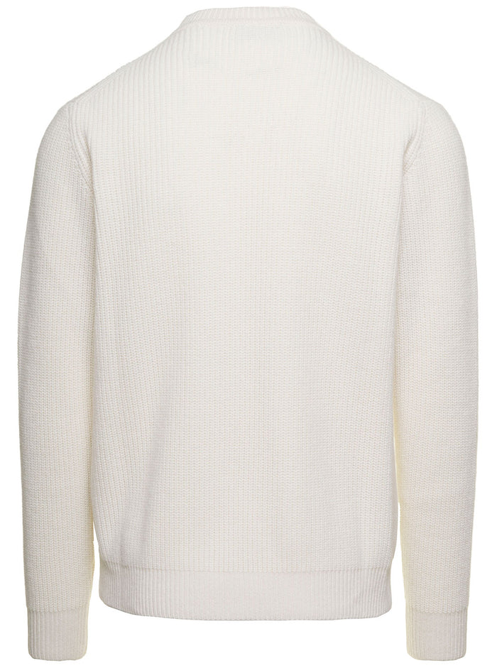 Maglia Girocollo White Wool Cashmere Jersey