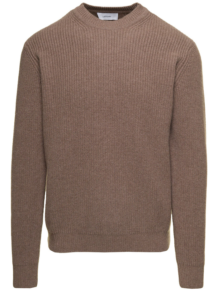 Maglia Girocollo Brown Wool Cashmere Jersey