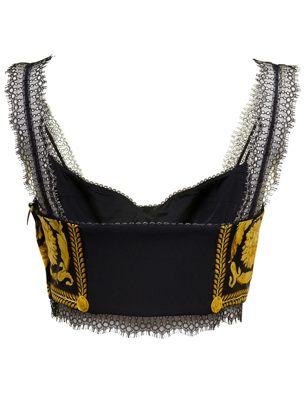 Twill Silk Baroque Bra Yellow Tops