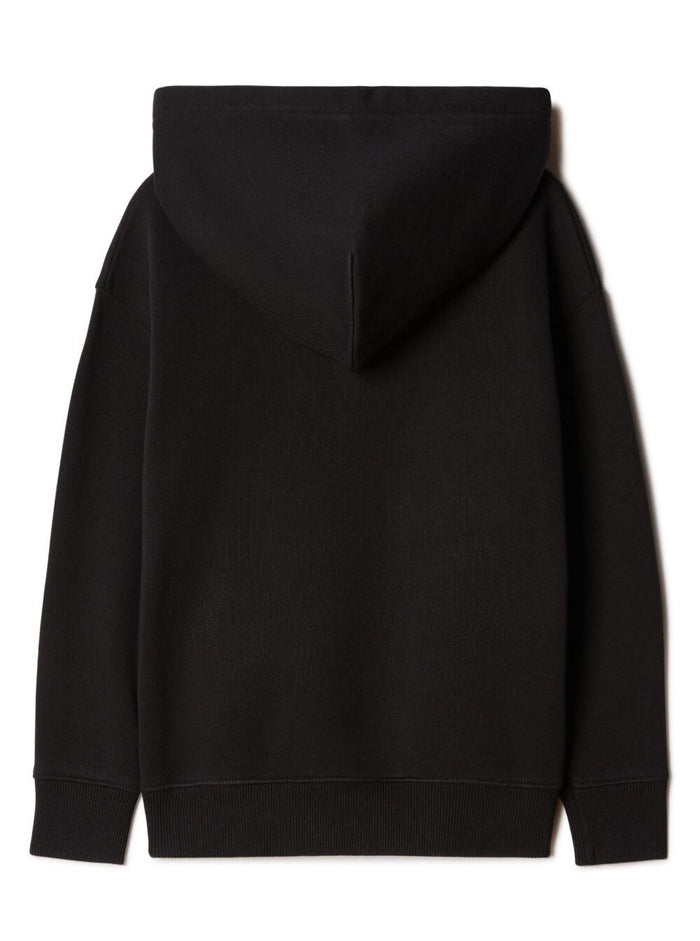 Black Hoodie With Contrasting Bookish Bit Logo Cotton Boy Sweatshirts