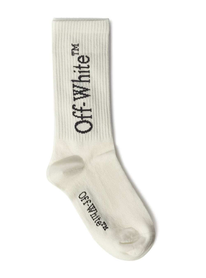 Diagonal Socks White Cotton Polyamide Elastane Underwear
