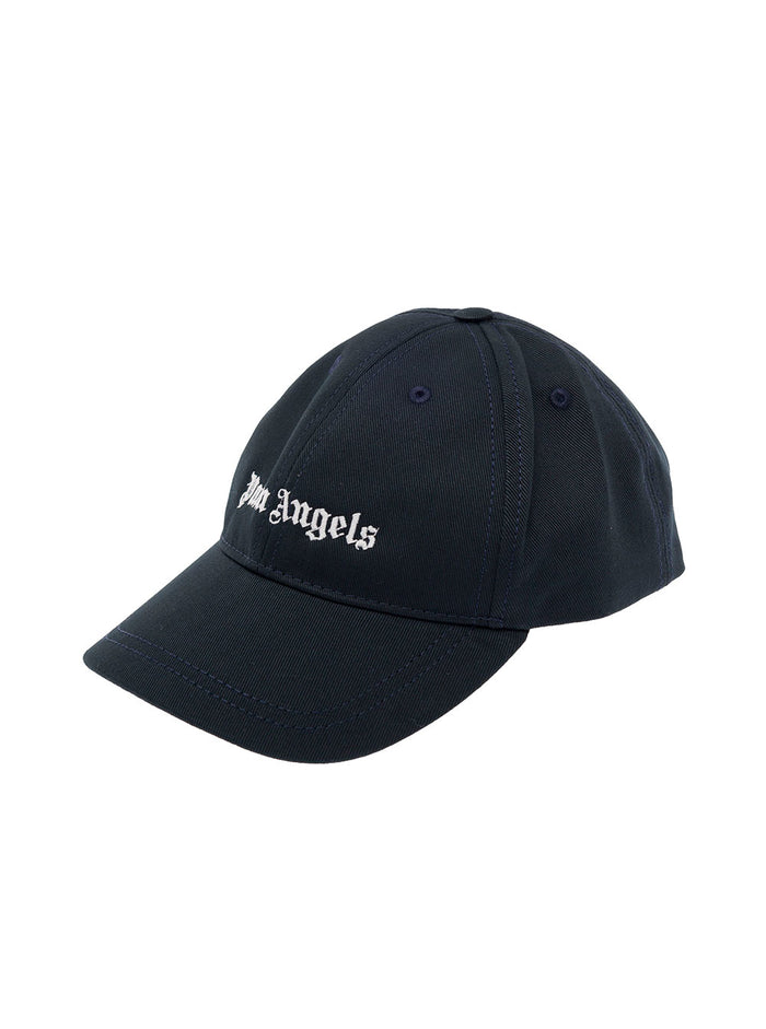Baseball Black Cotton Cap Boy Palm Angels Kids Blu Hats And Gloves