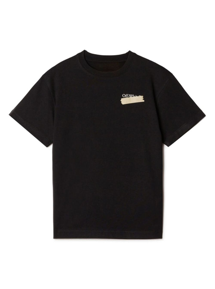 Paper Tape Arrow Tee Black Cotton Tshirts And Polo Shirts