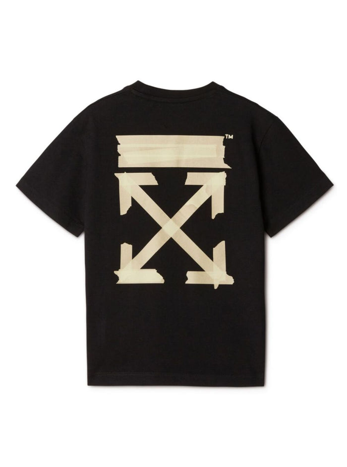 Paper Tape Arrow Tee Black Cotton Tshirts And Polo Shirts