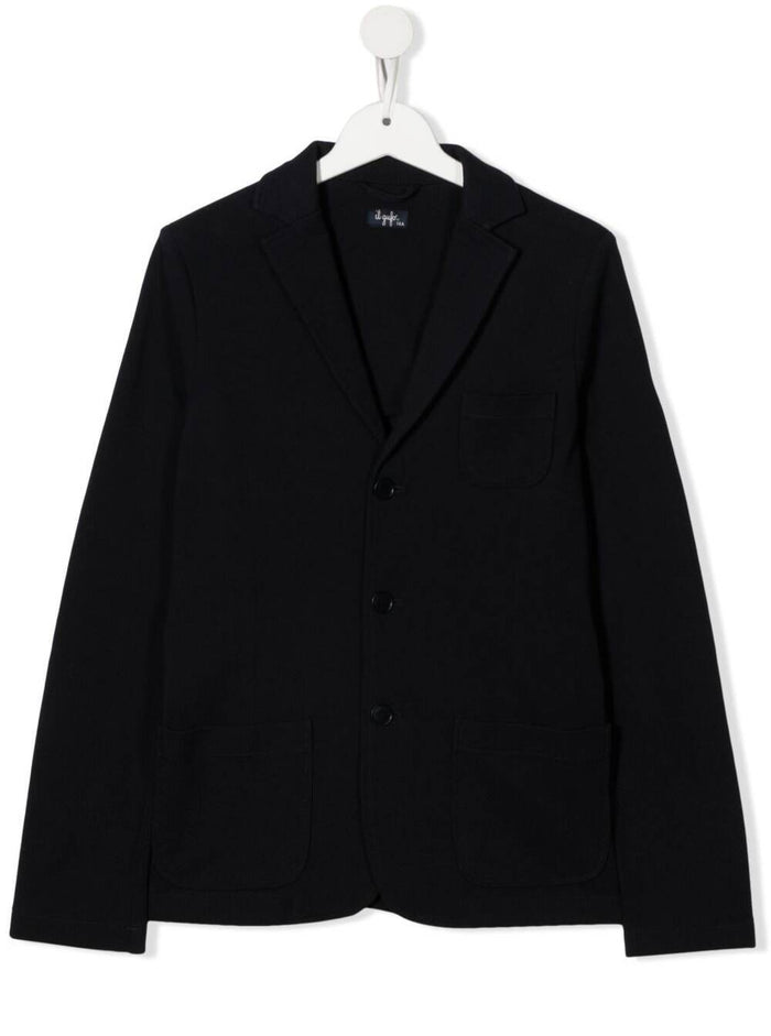 Il Gufo Kids Boys Blue Single-Breasted Jacket Blu Blazers