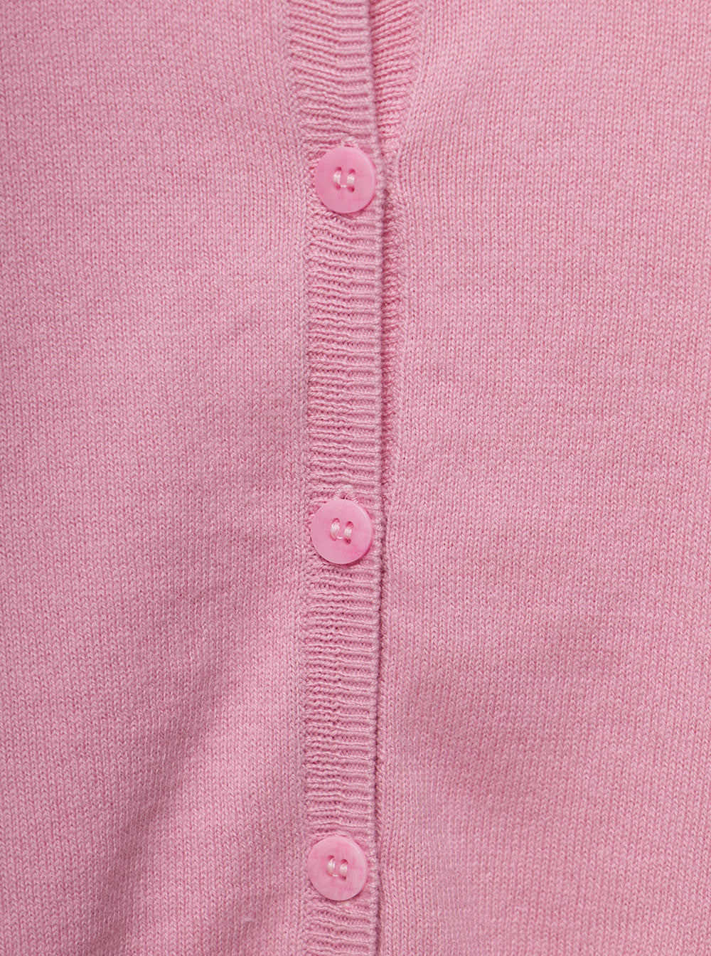 Pink Crewneck Cardigan With Buttons Cotton Girl Jersey