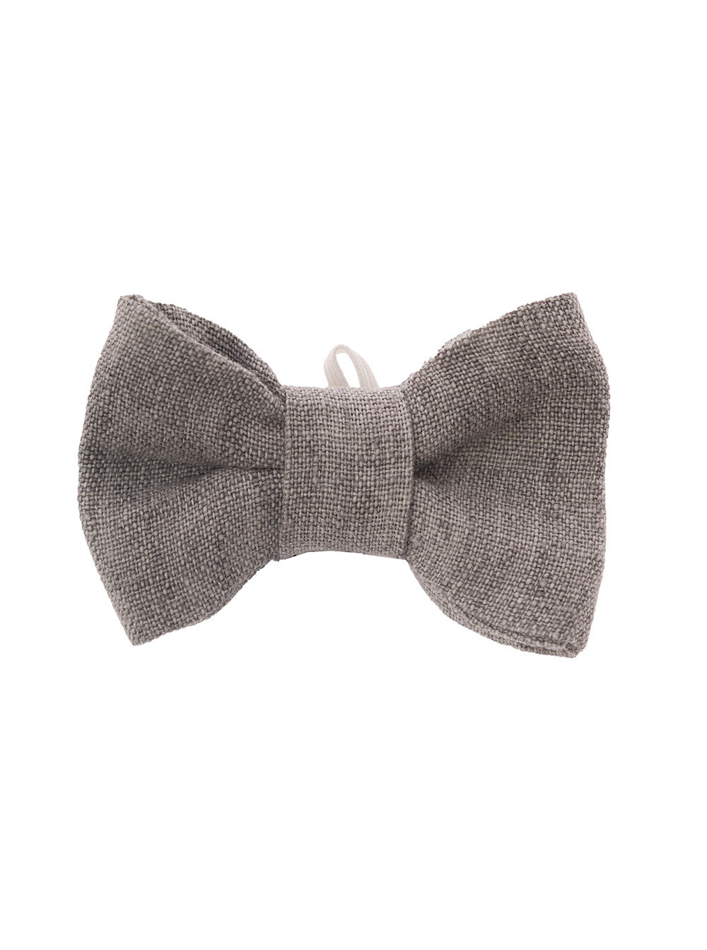 Grey Pre-Tied Bow Tie Linen Baby Papillon And Ties