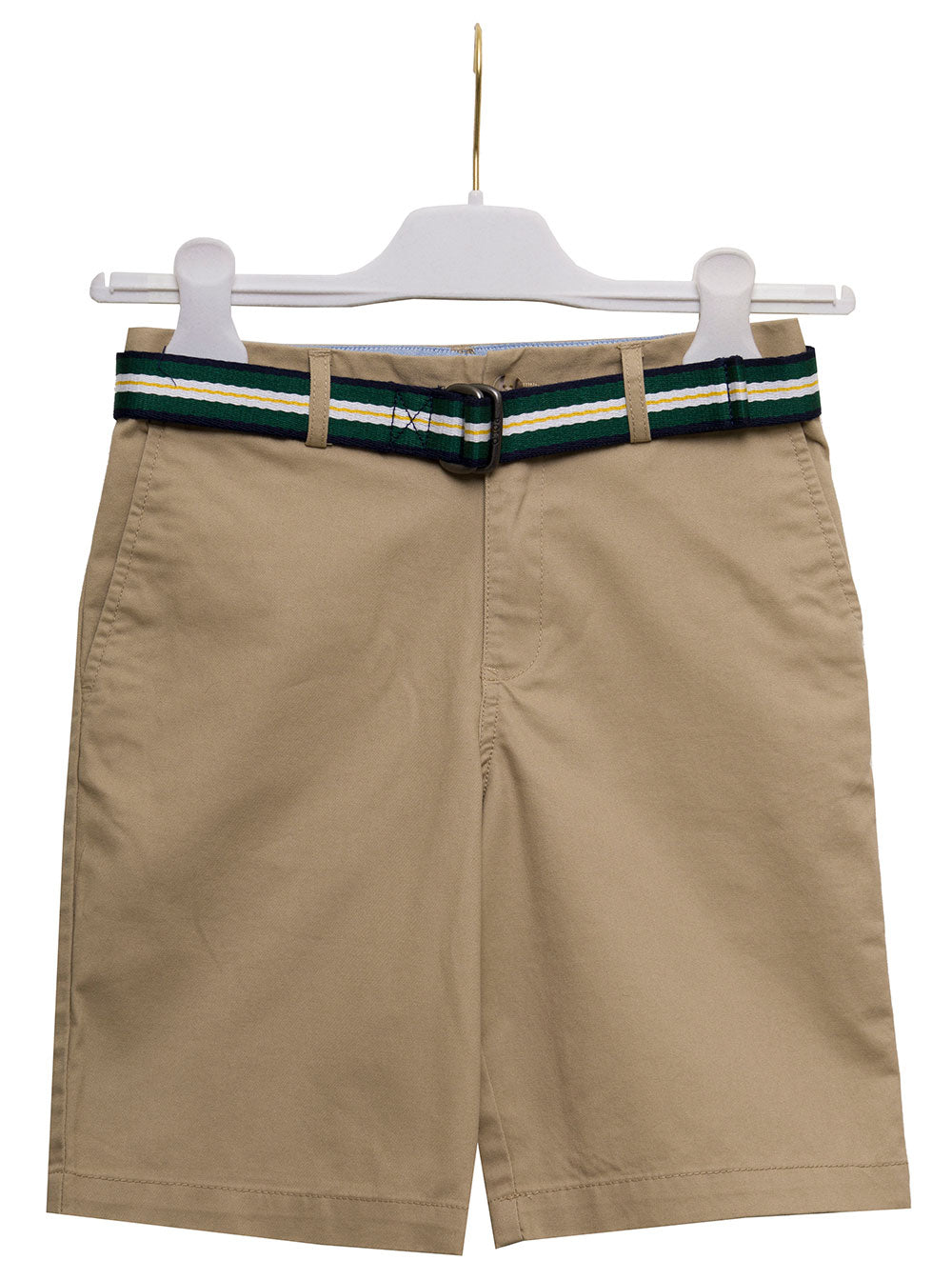 Polo Ralph Lauren Kids Boys Beige Cotton Shorts With Belt And Bermuda