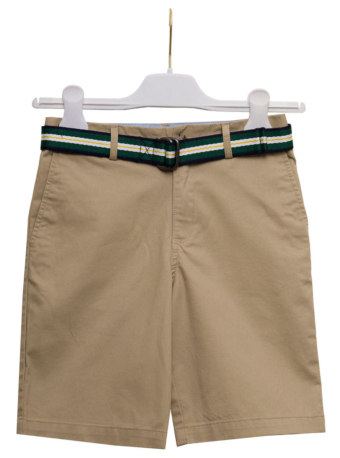 Polo Ralph Lauren Kids Boys Beige Cotton Shorts With Belt And Bermuda