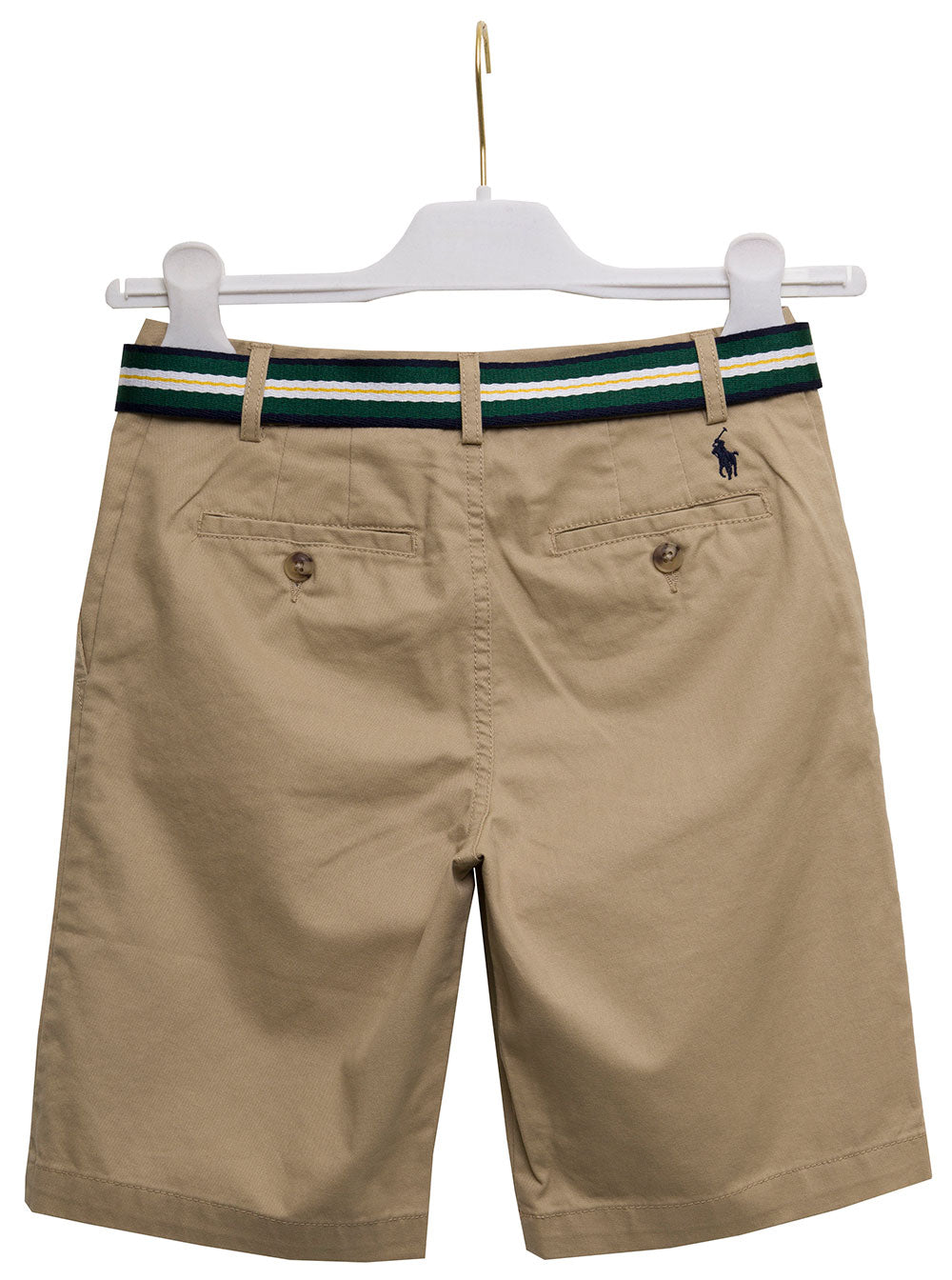 Polo Ralph Lauren Kids Boys Beige Cotton Shorts With Belt And Bermuda
