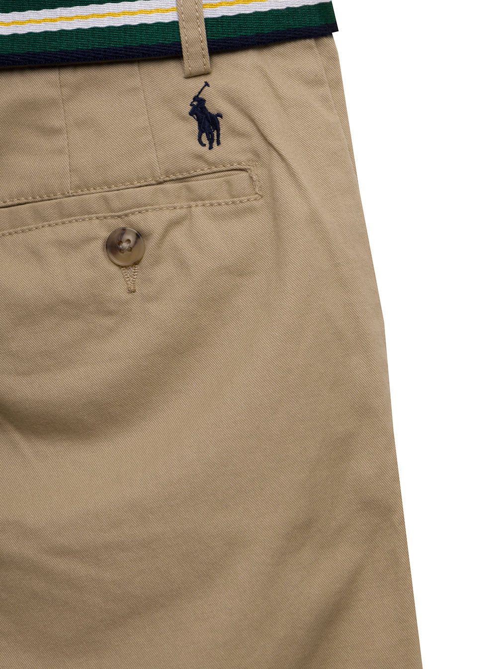 Polo Ralph Lauren Kids Boys Beige Cotton Shorts With Belt And Bermuda