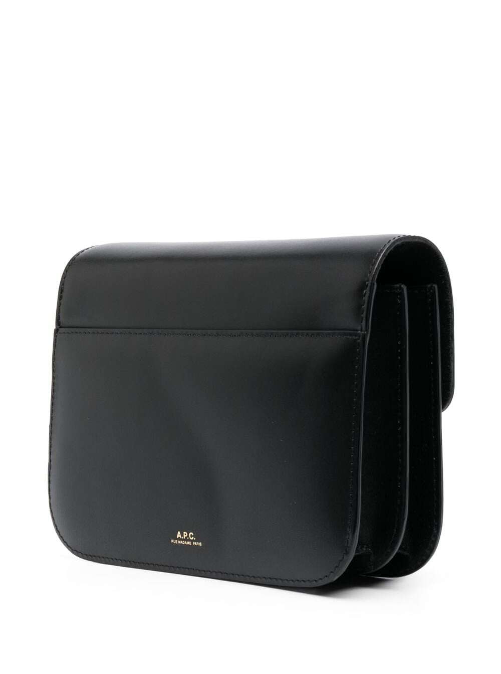 Astra Black Shoulder Bag With Embossed Logo Smooth Leather Woman Cow Crossbody