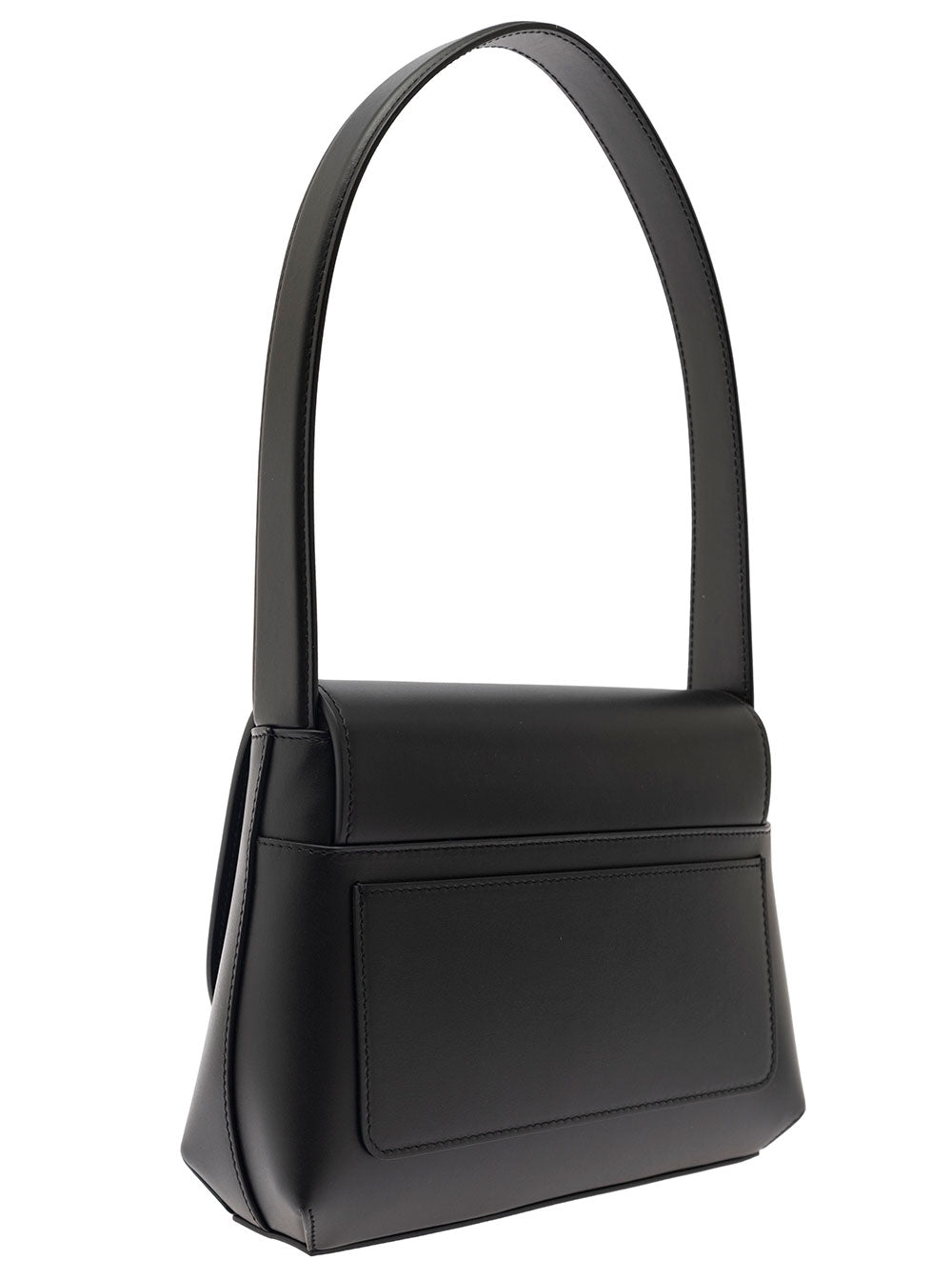 Dg Logo Black Shoulder Bag 3d Quilted Detail Smooth Leather Woman Calf