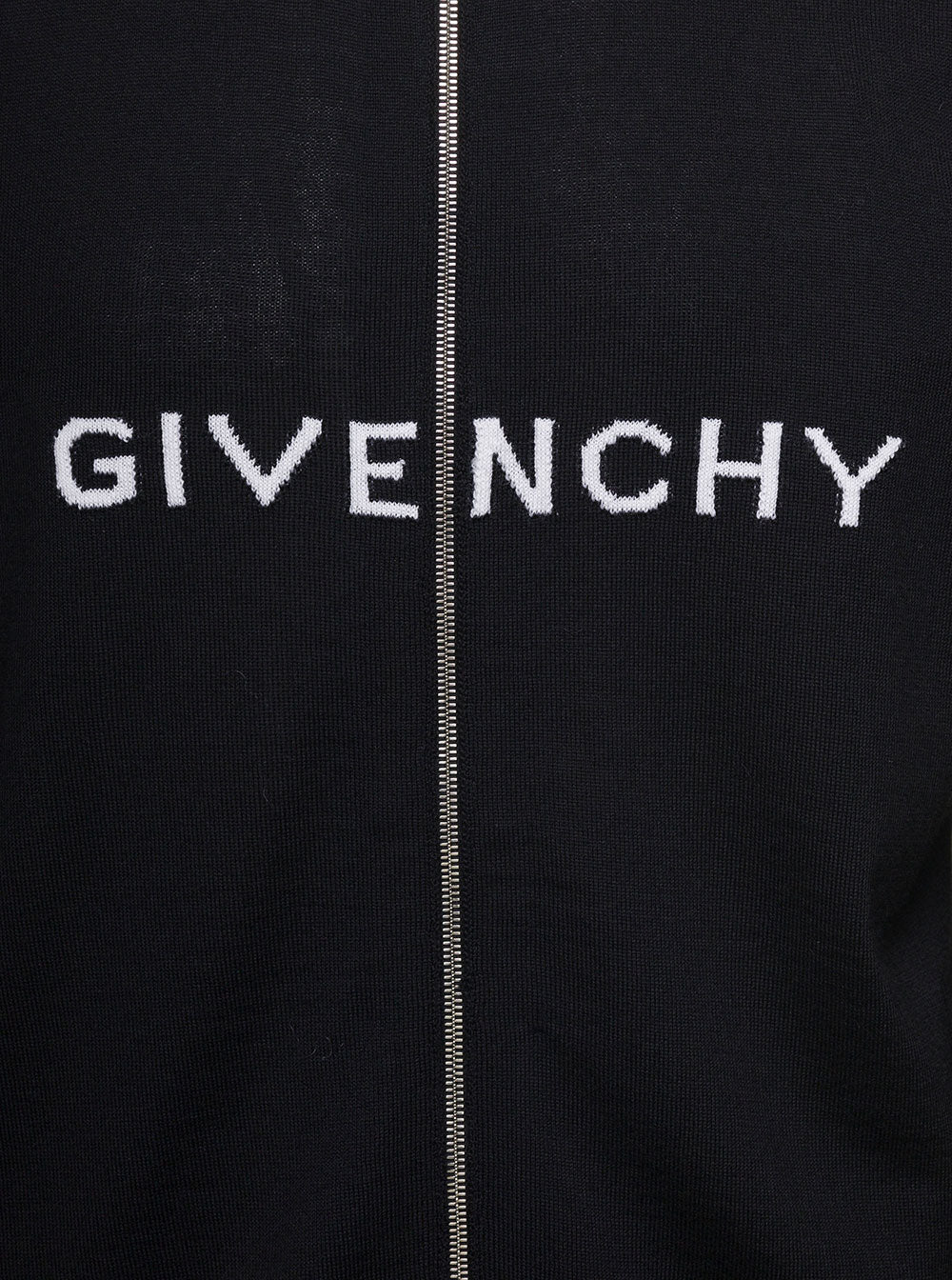 Zip Up Black Wool Jersey