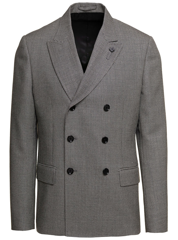 Attitude Giacca Doppiopetto Panno Pesante Grey Wool Blazers