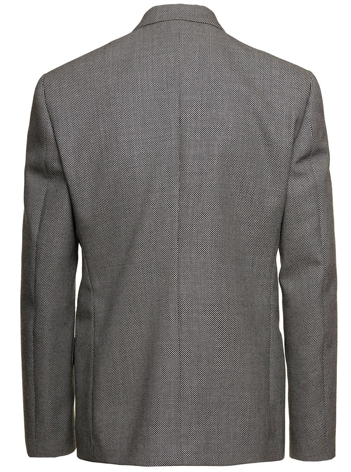 Attitude Giacca Doppiopetto Panno Pesante Grey Wool Blazers