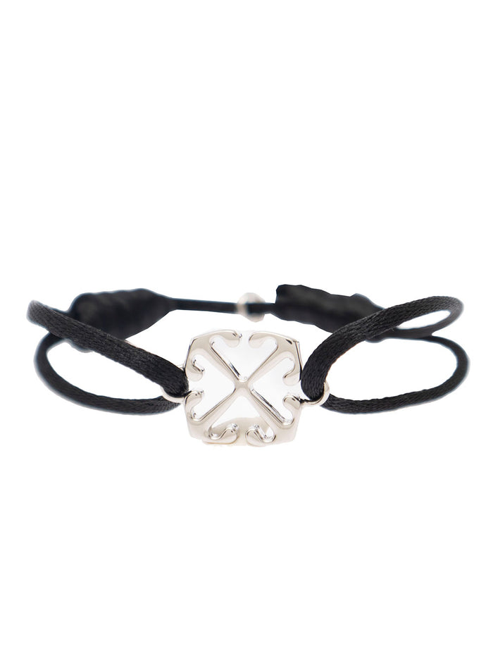 Arrow Chord Bracelet Silver Black Brass