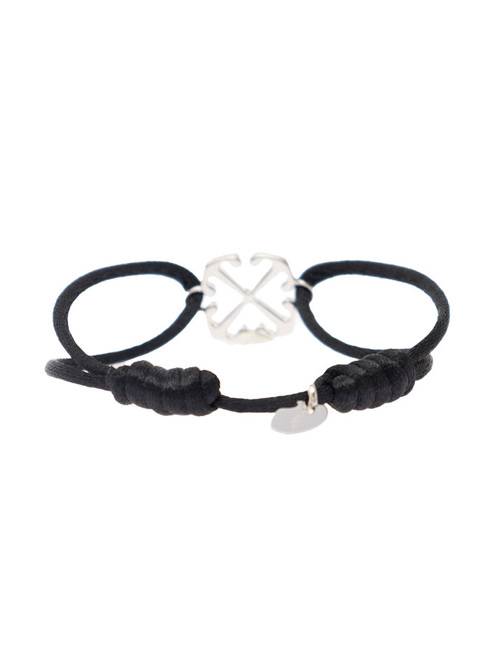 Arrow Chord Bracelet Silver Black Brass
