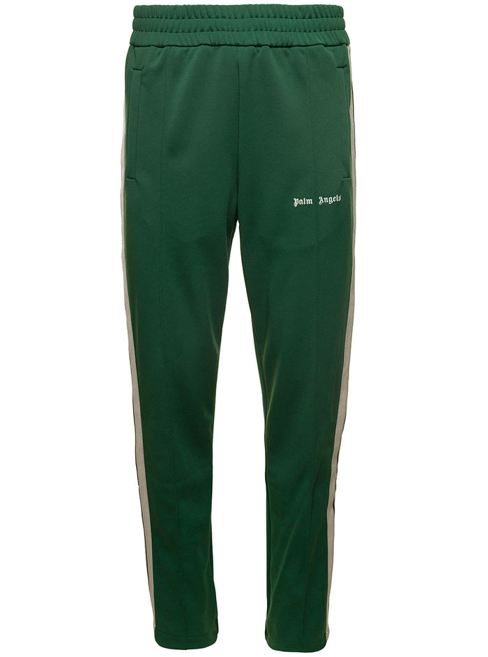 Track Pants Green Polyester Trousers