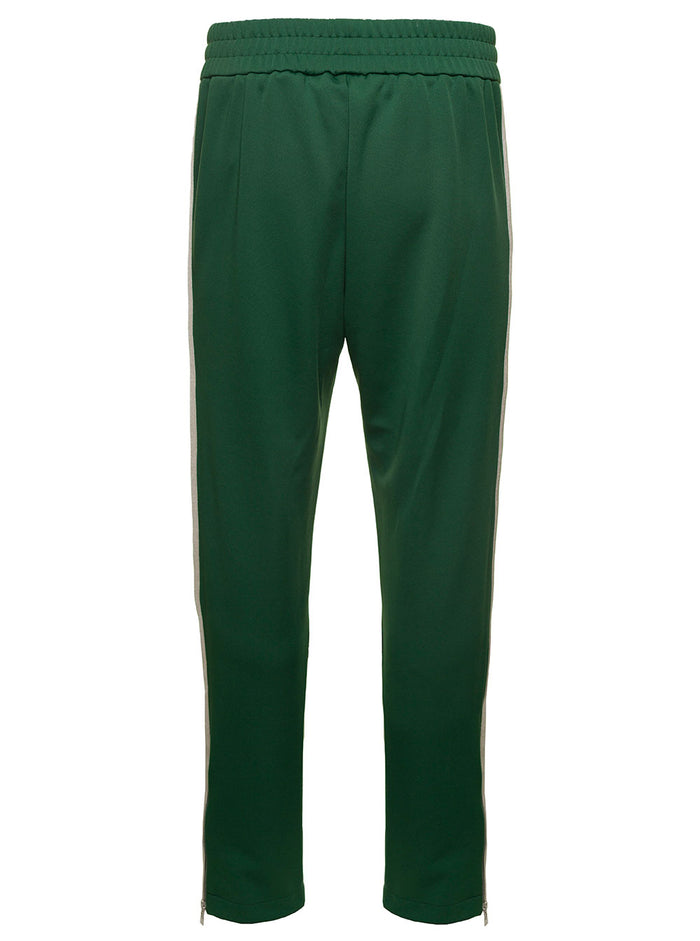 Track Pants Green Polyester Trousers