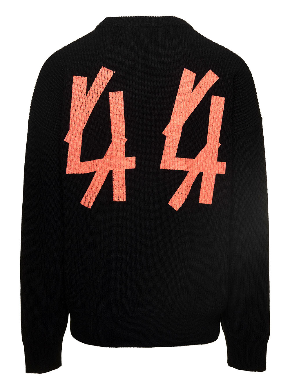 Kelvin Black Sweater With Logo Patch And Print Wool Blend Man Polyammide Sweatshirts